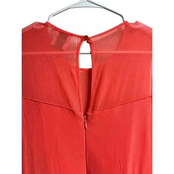 Asos Maternity Mesh Keyhole Dress Peach/Orange Size 6 - Picture 11 of 14